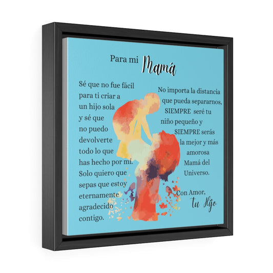 Regálale un hermoso cuadro a tu mamá que te crió sola - Canva Con Marco de Lujo Canvas 12″ × 12″ Walnut Premium Gallery Wraps (1.25″)