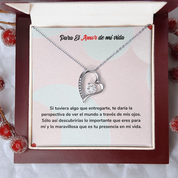Regalo de Amor Eterno - Collar para el Amor de mi Vida Jewelry ShineOn Fulfillment Acabado en oro blanco de 14 k Cajita de Lujo con Luz Led 
