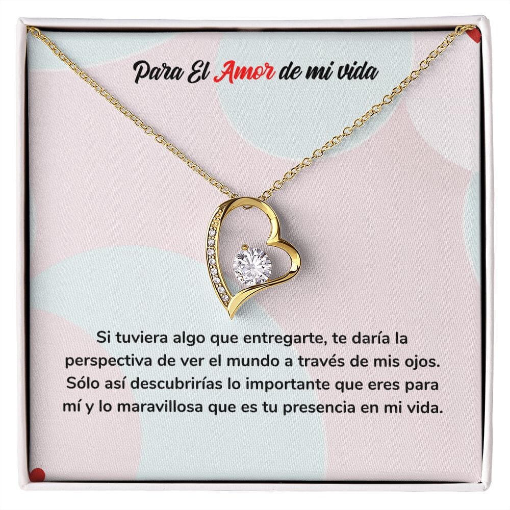 Regalo de Amor Eterno - Collar para el Amor de mi Vida Jewelry Acabado en Oro Amarillo de 18 quilates. Cajita Estandard (Gratis) 