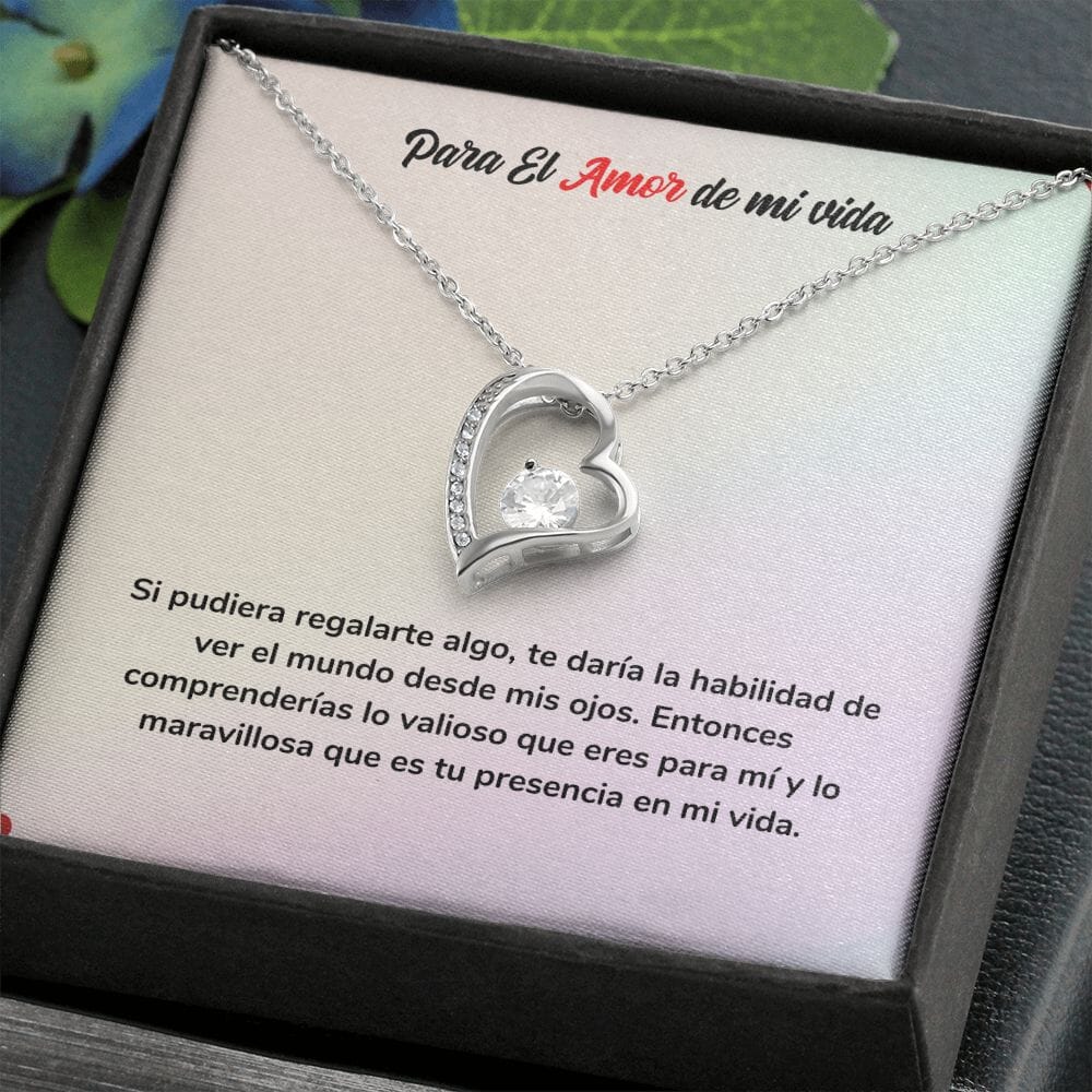 Regalo de Amor para Siempre - Amor Eterno Jewelry Acabado en oro blanco de 14 k Cajita Estandard (Gratis) 
