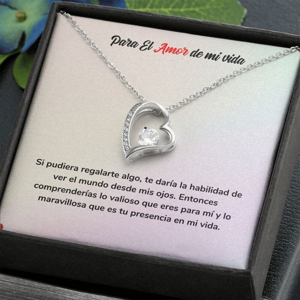 Regalo de Amor para Siempre - Amor Eterno Jewelry Acabado en oro blanco de 14 k Cajita Estandard (Gratis) 