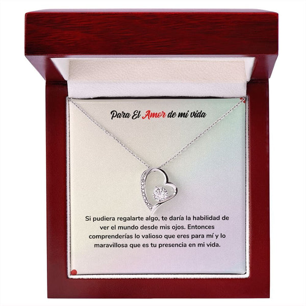 Regalo de Amor para Siempre - Amor Eterno Jewelry Acabado en oro blanco de 14 k Cajita de Lujo con Luz Led 