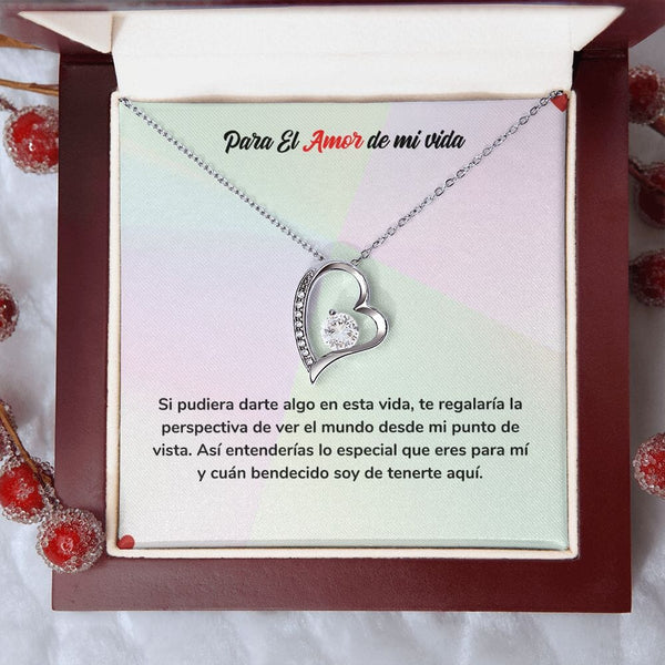 Regalo de Amor para Siempre - Collar de Amor Eterno Jewelry ShineOn Fulfillment Acabado en oro blanco de 14 k Cajita de Lujo con Luz Led 