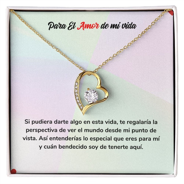 Regalo de Amor para Siempre - Collar de Amor Eterno Jewelry Acabado en Oro Amarillo de 18 quilates. Cajita Estandard (Gratis) 