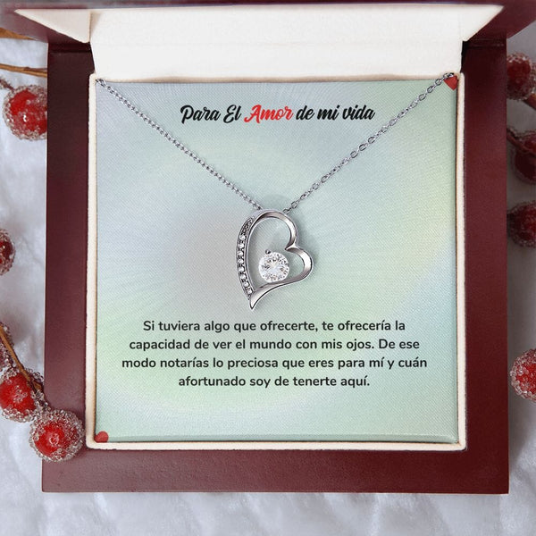 Regalo de Amor para Siempre - Collar de Amor Jewelry ShineOn Fulfillment Acabado en oro blanco de 14 k Cajita de Lujo con Luz Led 