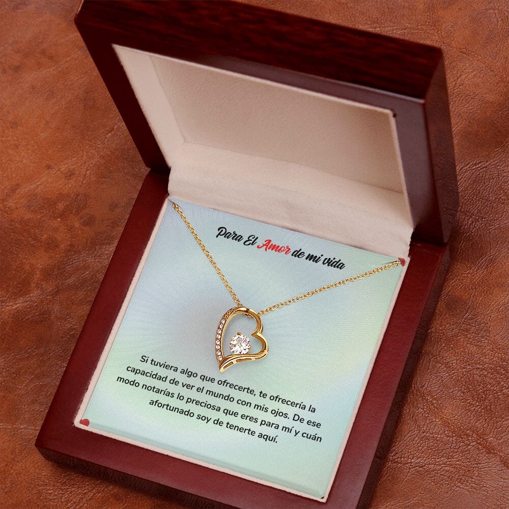 Regalo de Amor para Siempre - Collar de Amor Jewelry ShineOn Fulfillment Acabado en Oro Amarillo de 18 quilates. Cajita de Lujo con Luz Led 