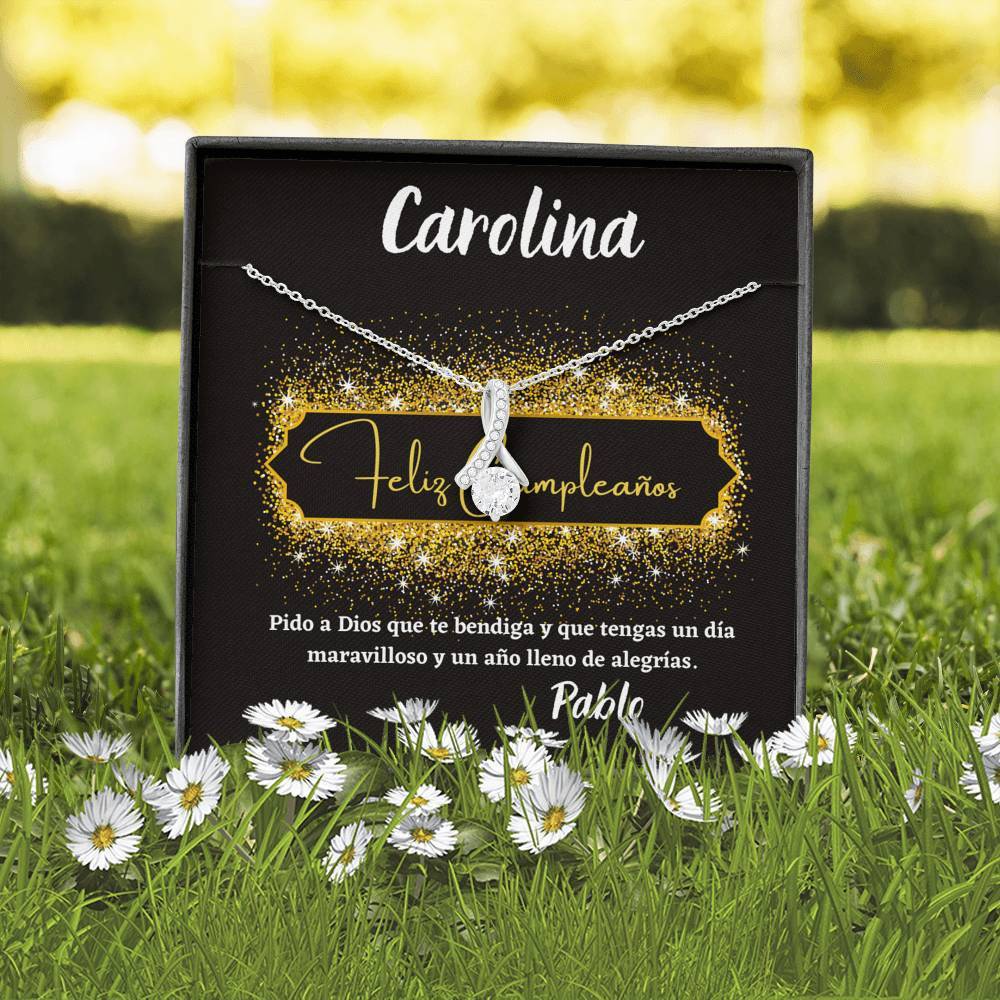 Regalo de Cumpleaños para esa persona muy especial - Collar Lazo con piedra. Jewelry 