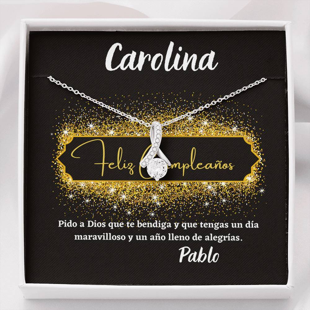 Regalo de Cumpleaños para esa persona muy especial - Collar Lazo con piedra. Jewelry 