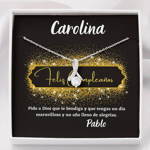 Regalo de Cumpleaños para esa persona muy especial - Collar Lazo con piedra. Jewelry 