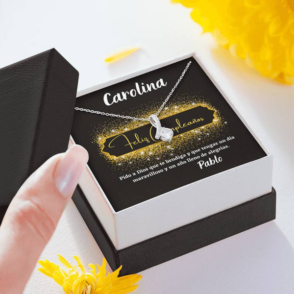 Regalo de Cumpleaños para esa persona muy especial - Collar Lazo con piedra. Jewelry 