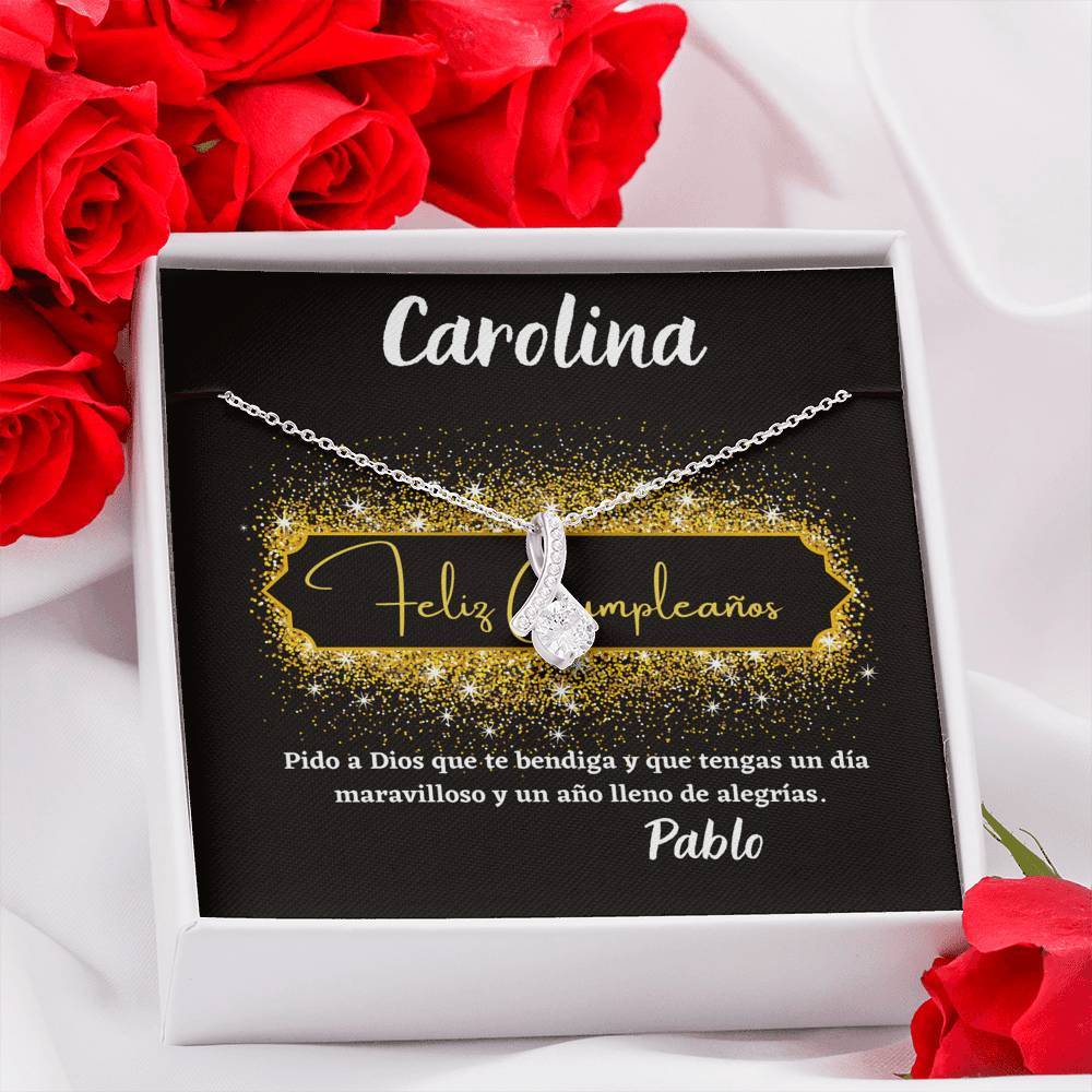 Regalo de Cumpleaños para esa persona muy especial - Collar Lazo con piedra. Jewelry 