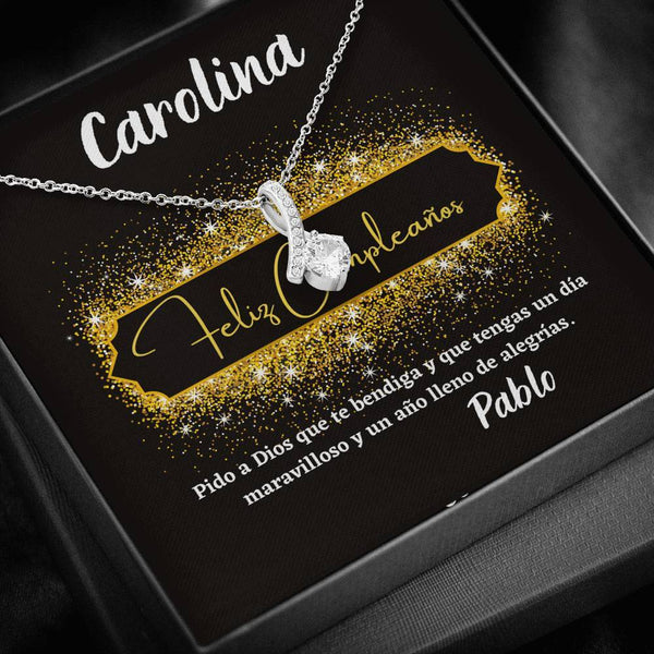 Regalo de Cumpleaños para esa persona muy especial - Collar Lazo con piedra. Jewelry 