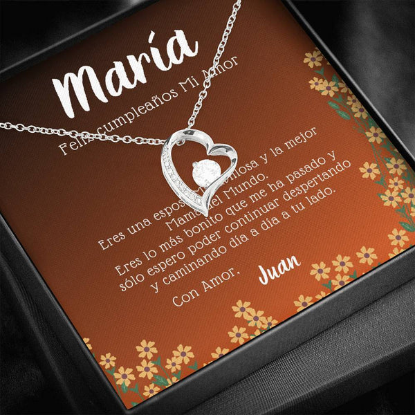 Regalo de cumpleaños para Esposa. Forever Love. Personaliza la tarjeta con los nombres Jewelry/ForeverLove 14k White Gold Finish 