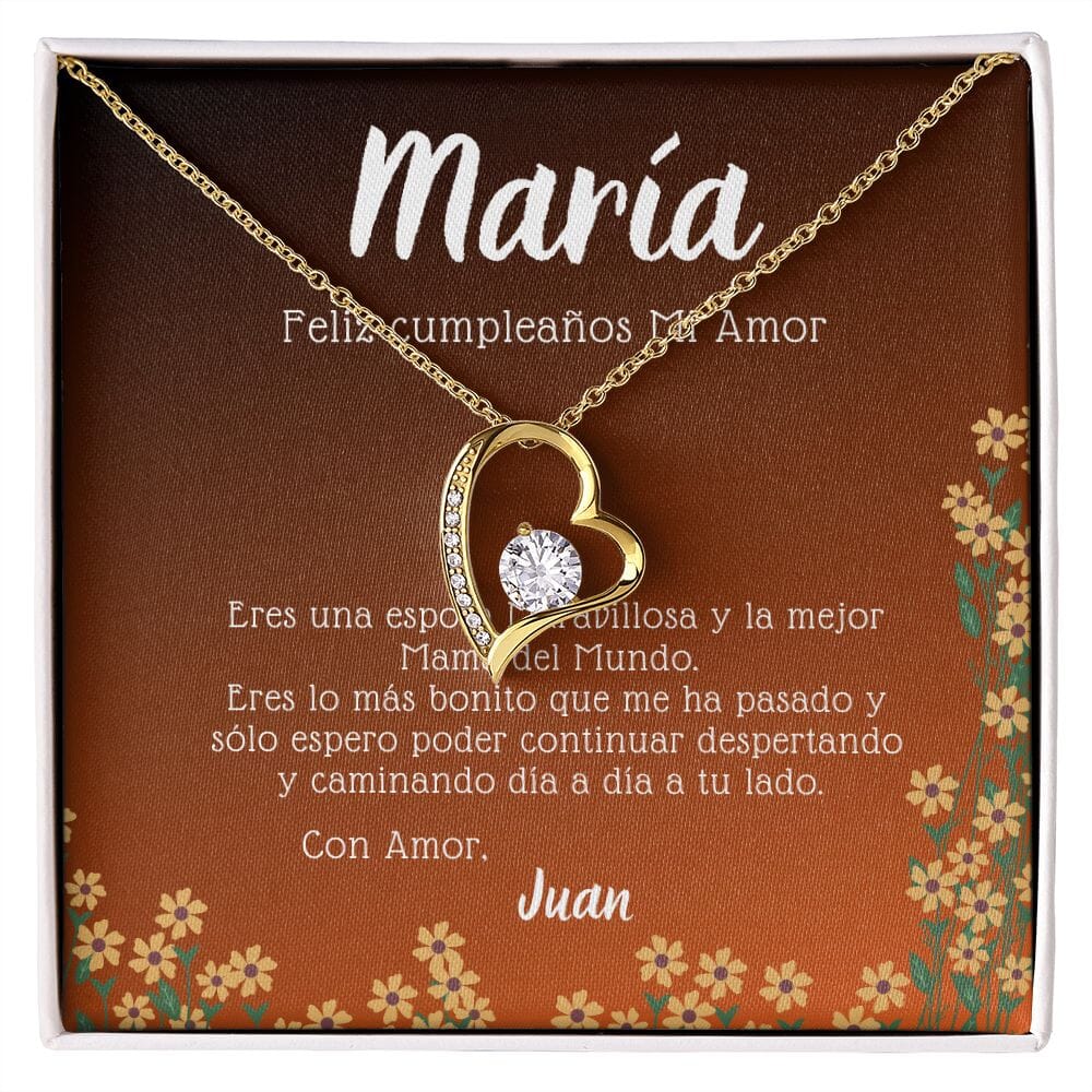 Regalo de cumpleaños para Esposa. Forever Love. Personaliza la tarjeta con los nombres Jewelry/ForeverLove 18k Yellow Gold Finish 