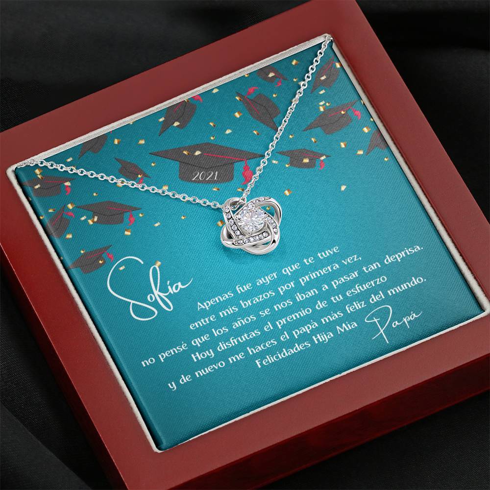 Regalo de Graduación una Hija de Papá - Collar Love Knot con tarjeta personalizada Jewelry/LoveKnot 
