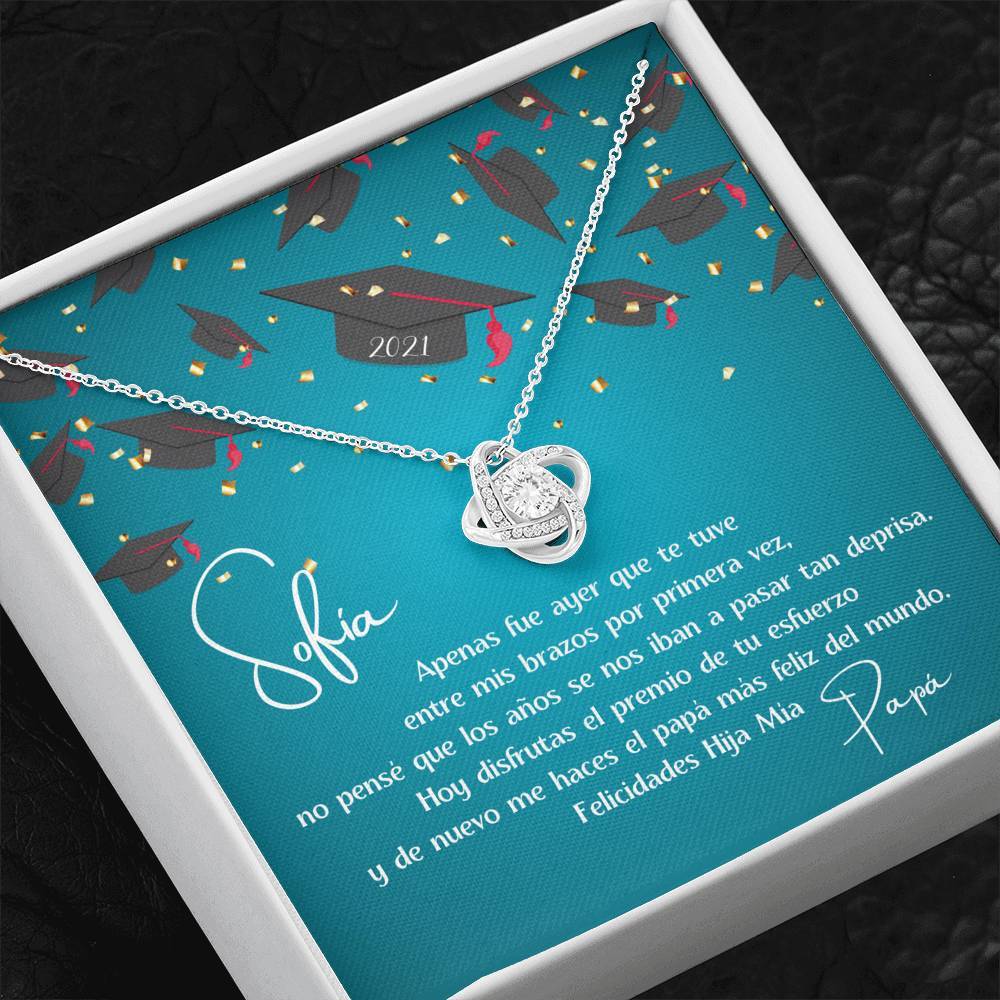 Regalo de Graduación una Hija de Papá - Collar Love Knot con tarjeta personalizada Jewelry/LoveKnot 