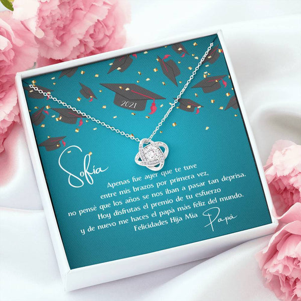 Regalo de Graduación una Hija de Papá - Collar Love Knot con tarjeta personalizada Jewelry/LoveKnot 