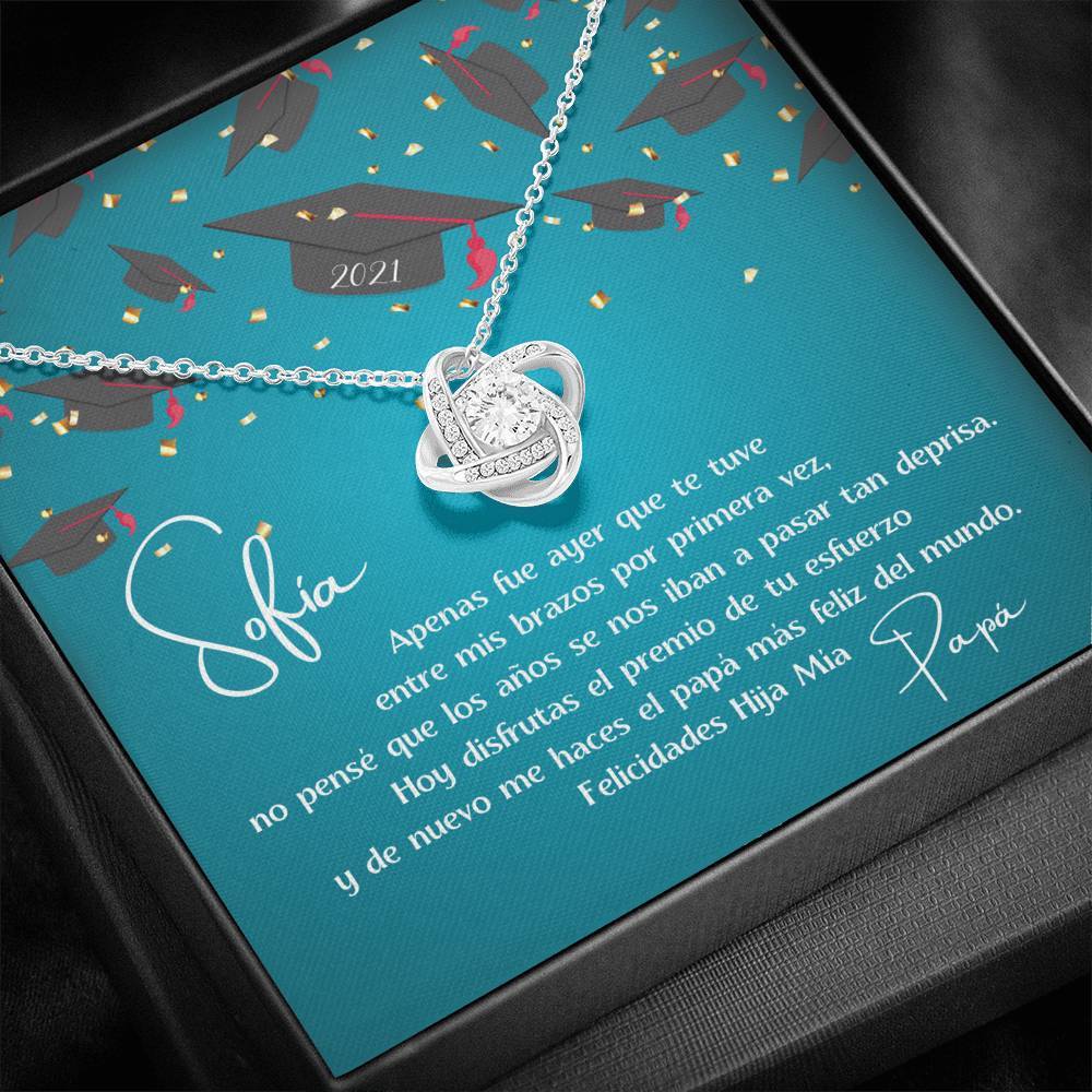 Regalo de Graduación una Hija de Papá - Collar Love Knot con tarjeta personalizada Jewelry ShineOn Fulfillment 