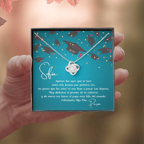 Regalo de Graduación una Hija de Papá - Collar Love Knot con tarjeta personalizada Jewelry/LoveKnot 