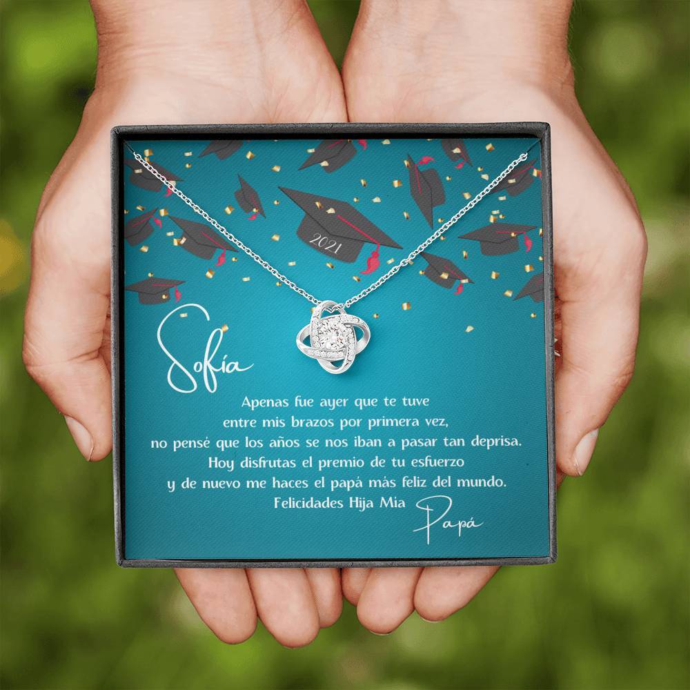 Regalo de Graduación una Hija de Papá - Collar Love Knot con tarjeta personalizada Jewelry/LoveKnot 