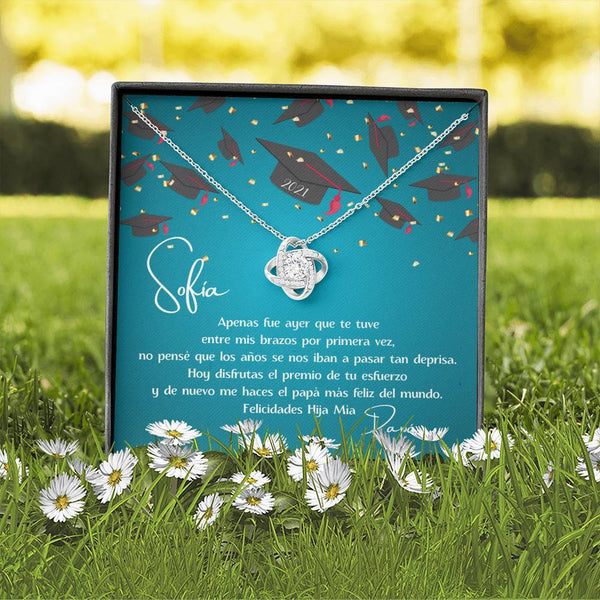 Regalo de Graduación una Hija de Papá - Collar Love Knot con tarjeta personalizada Jewelry/LoveKnot 