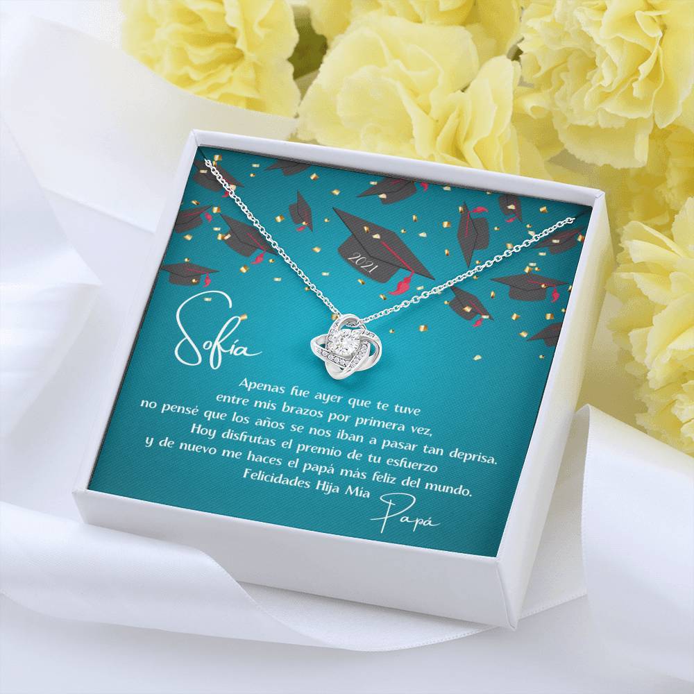 Regalo de Graduación una Hija de Papá - Collar Love Knot con tarjeta personalizada Jewelry/LoveKnot 