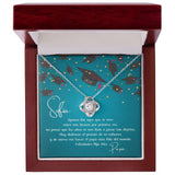 Regalo de Graduación una Hija de Papá - Collar Love Knot con tarjeta personalizada Jewelry/LoveKnot ShineOn Fulfillment Caja de Lujo con Luz de Madera Mahogany 