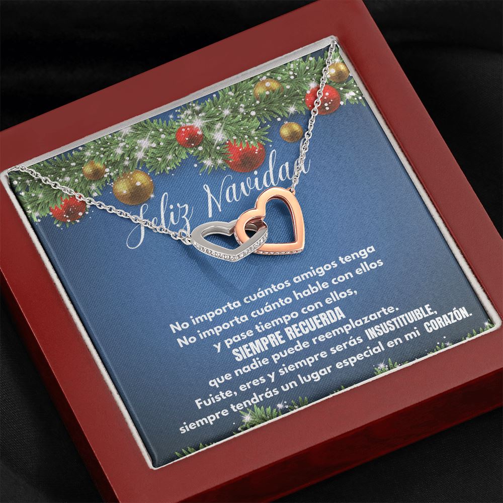 Regalo de Navidad para tu mejor AMIGA - ...siempre tendrás un lugar en mi corazón. - Collar Dos corazones Interconectados Jewelry 