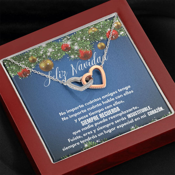 Regalo de Navidad para tu mejor AMIGA - ...siempre tendrás un lugar en mi corazón. - Collar Dos corazones Interconectados Jewelry 