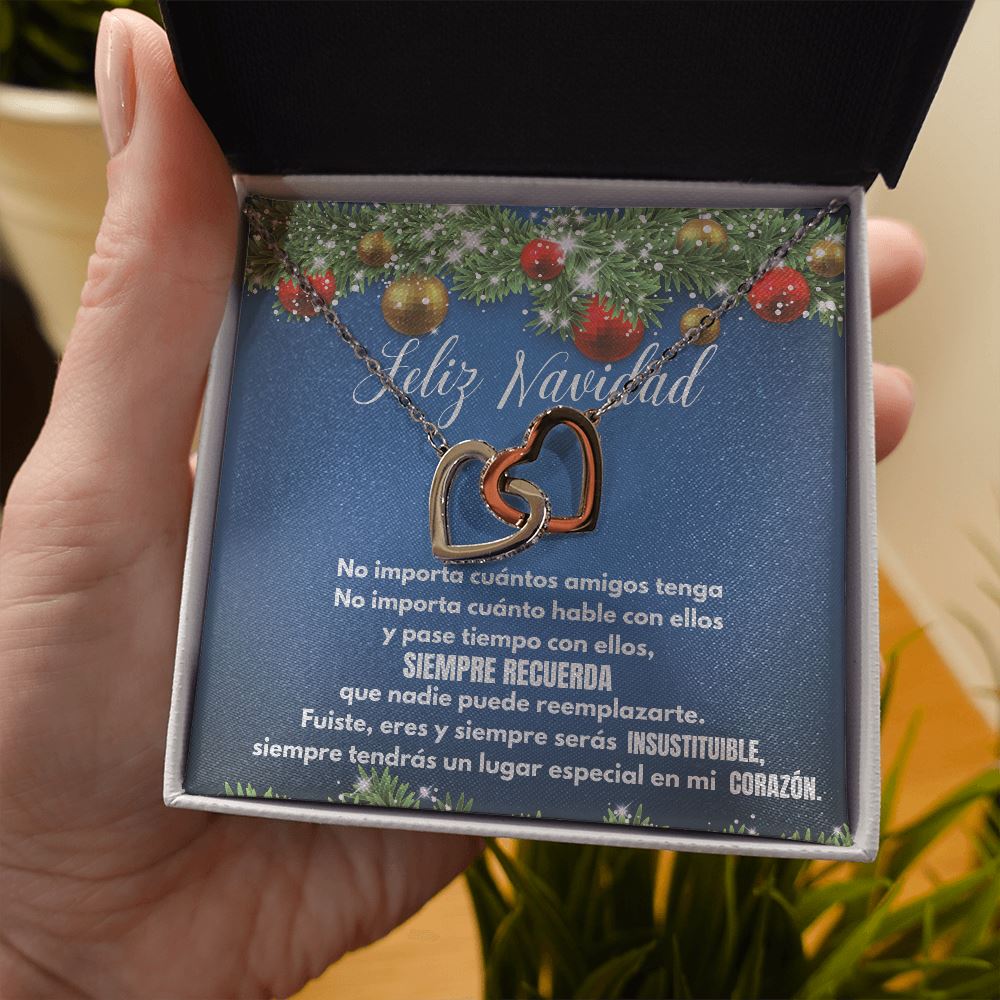 Regalo de Navidad para tu mejor AMIGA - ...siempre tendrás un lugar en mi corazón. - Collar Dos corazones Interconectados Jewelry 