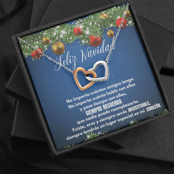 Regalo de Navidad para tu mejor AMIGA - ...siempre tendrás un lugar en mi corazón. - Collar Dos corazones Interconectados Jewelry 