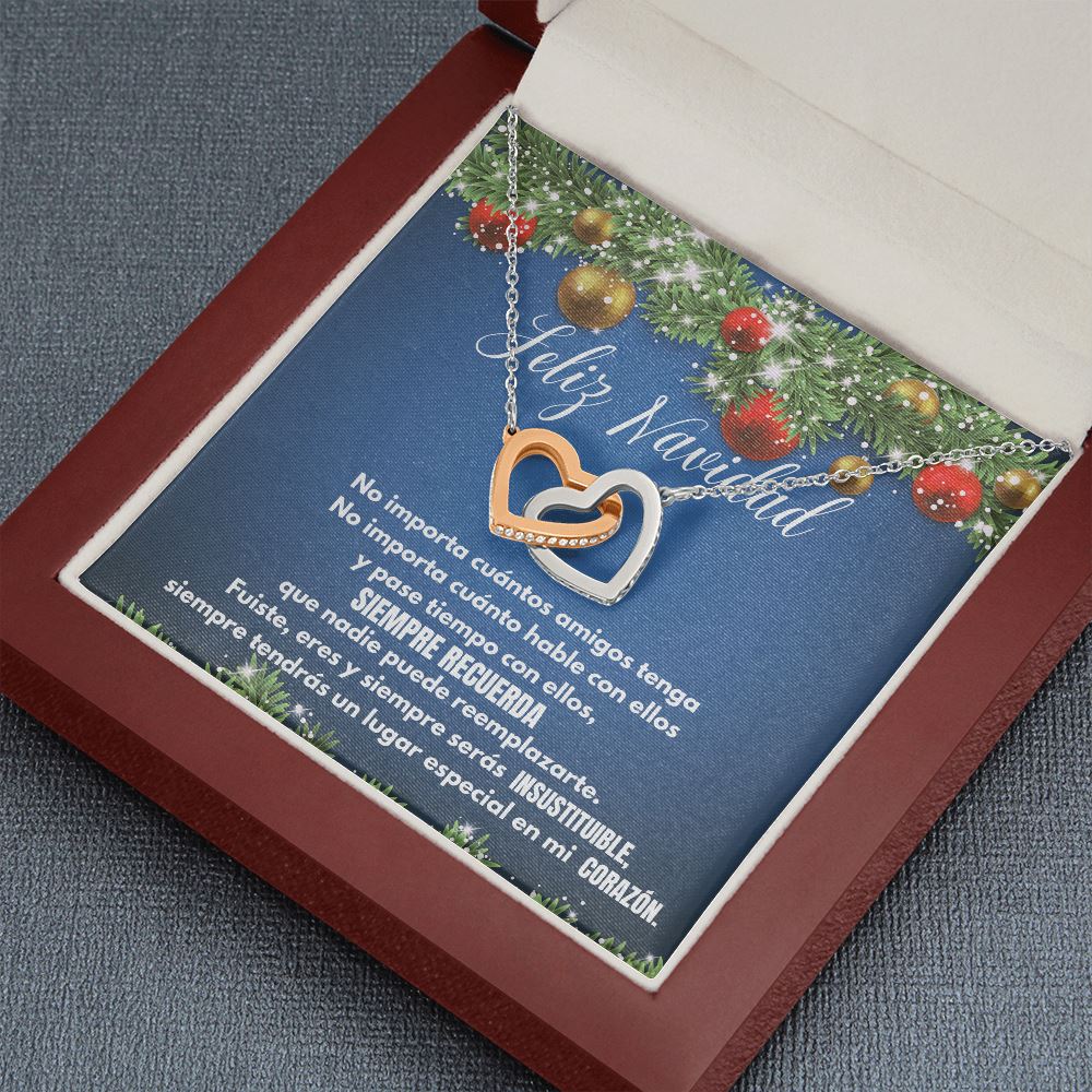 Regalo de Navidad para tu mejor AMIGA - ...siempre tendrás un lugar en mi corazón. - Collar Dos corazones Interconectados Jewelry 