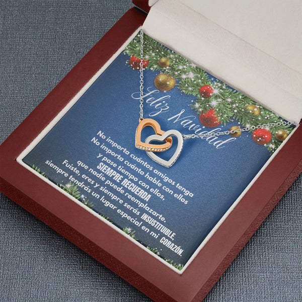 Regalo de Navidad para tu mejor AMIGA - ...siempre tendrás un lugar en mi corazón. - Collar Dos corazones Interconectados Jewelry 