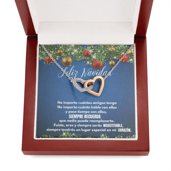 Regalo de Navidad para tu mejor AMIGA - ...siempre tendrás un lugar en mi corazón. - Collar Dos corazones Interconectados Jewelry 