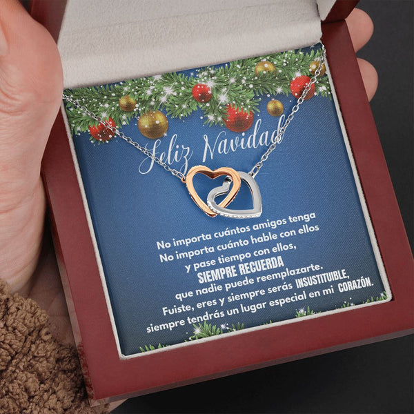Regalo de Navidad para tu mejor AMIGA - ...siempre tendrás un lugar en mi corazón. - Collar Dos corazones Interconectados Jewelry 