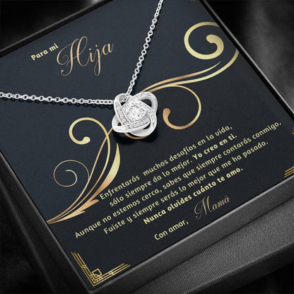 Regalo Especial para Hija -Sobrina- Ahijada - Hermana - Hijastra… Collar Personalizable Nudo Amor Jewelry/LoveKnot 