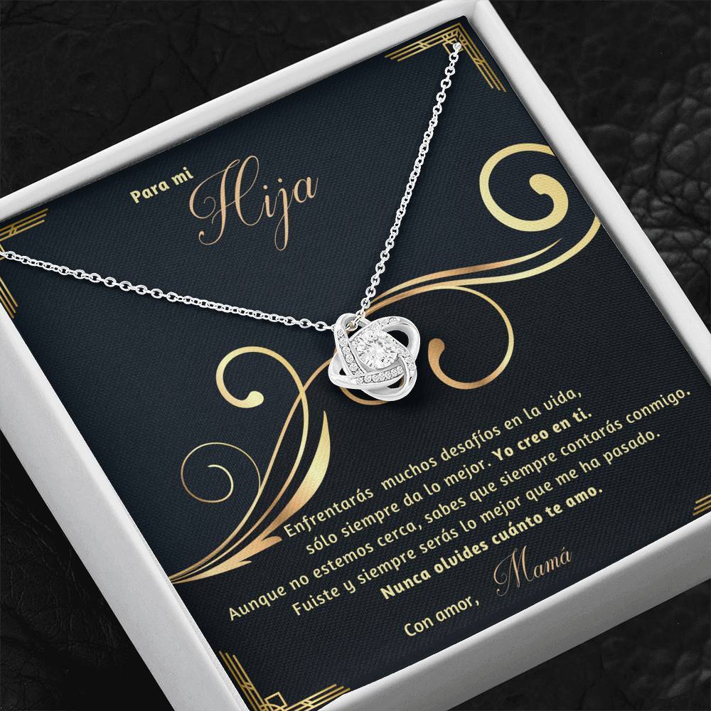 Regalo Especial para Hija -Sobrina- Ahijada - Hermana - Hijastra… Collar Personalizable Nudo Amor Jewelry/LoveKnot 