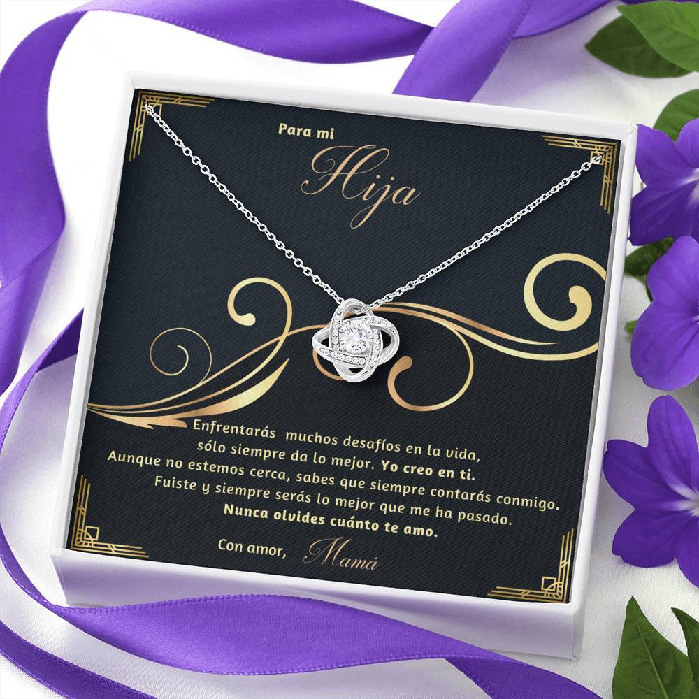 Regalo Especial para Hija -Sobrina- Ahijada - Hermana - Hijastra… Collar Personalizable Nudo Amor Jewelry/LoveKnot 
