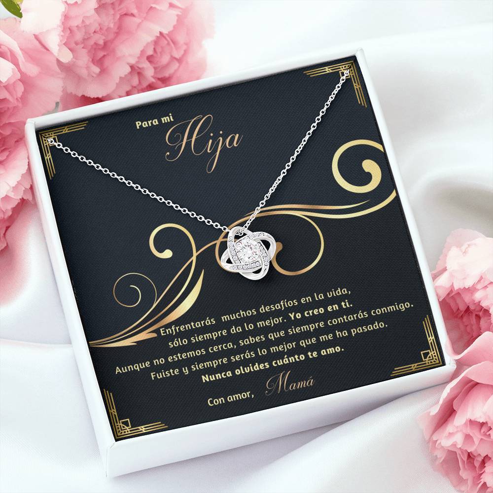 Regalo Especial para Hija -Sobrina- Ahijada - Hermana - Hijastra… Collar Personalizable Nudo Amor Jewelry/LoveKnot 