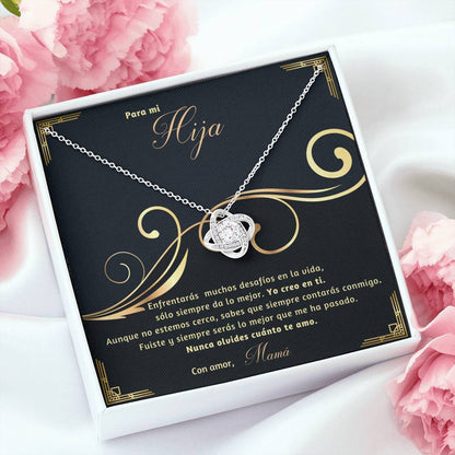 Regalo Especial para Hija -Sobrina- Ahijada - Hermana - Hijastra… Collar Personalizable Nudo Amor Jewelry/LoveKnot 