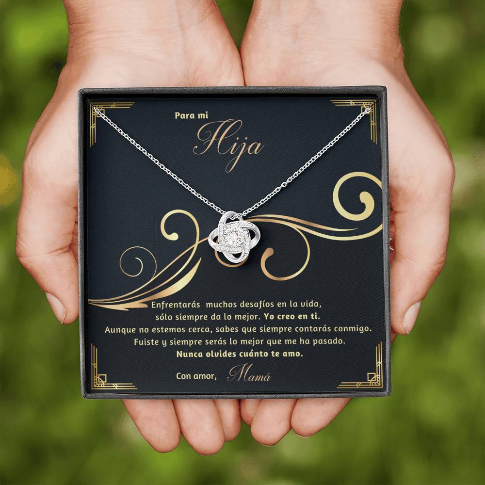 Regalo Especial para Hija -Sobrina- Ahijada - Hermana - Hijastra… Collar Personalizable Nudo Amor Jewelry/LoveKnot 