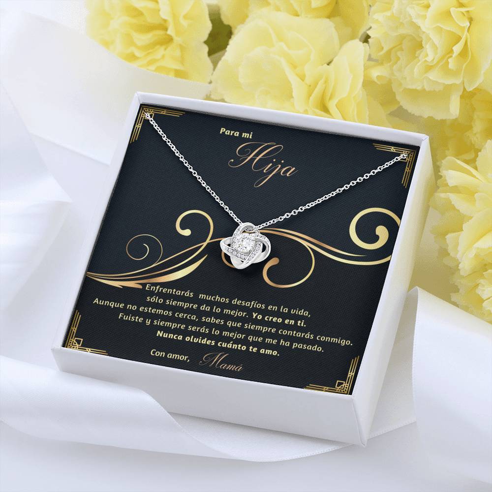 Regalo Especial para Hija -Sobrina- Ahijada - Hermana - Hijastra… Collar Personalizable Nudo Amor Jewelry/LoveKnot 