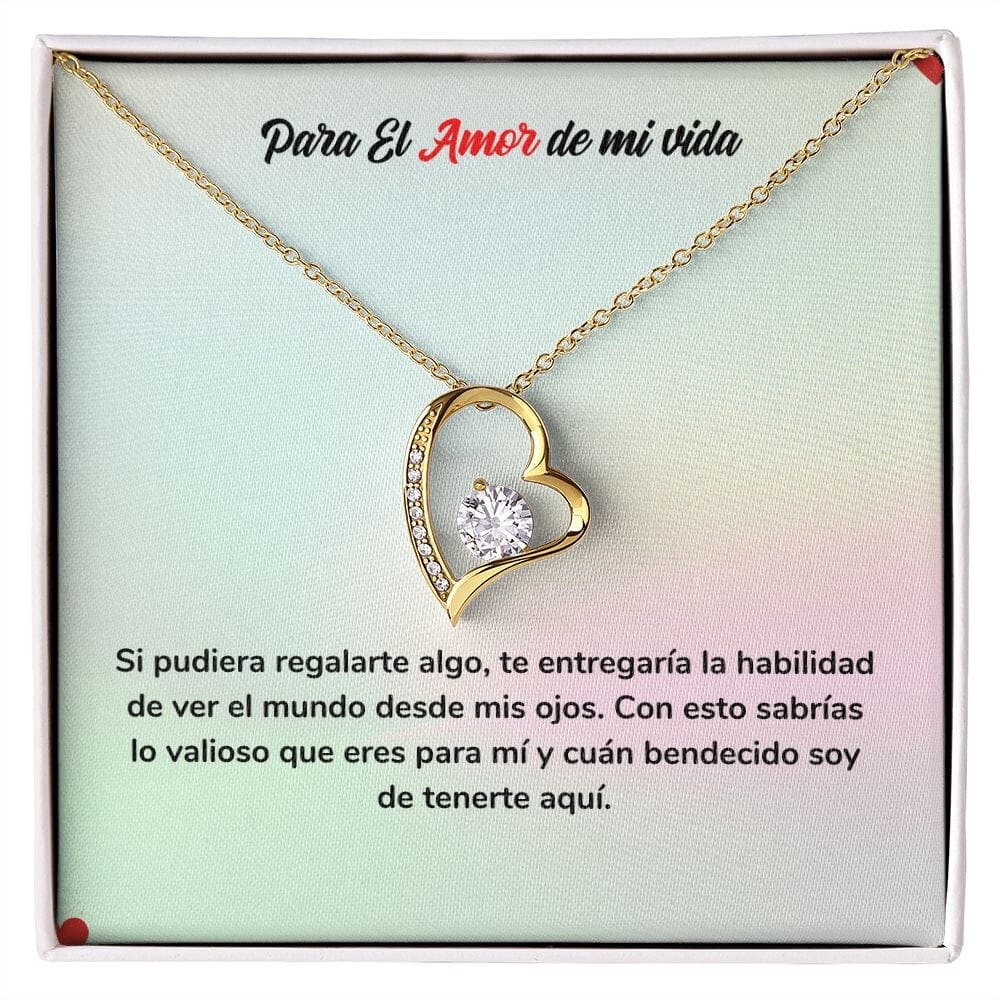 Regalo Eterno de Amor - Collar Amor por Siempre Jewelry Acabado en Oro Amarillo de 18 quilates. Cajita Estandard (Gratis) 