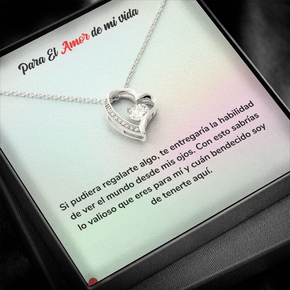Regalo Eterno de Amor - Collar Amor por Siempre Jewelry ShineOn Fulfillment Acabado en oro blanco de 14 k Cajita Estandard (Gratis) 