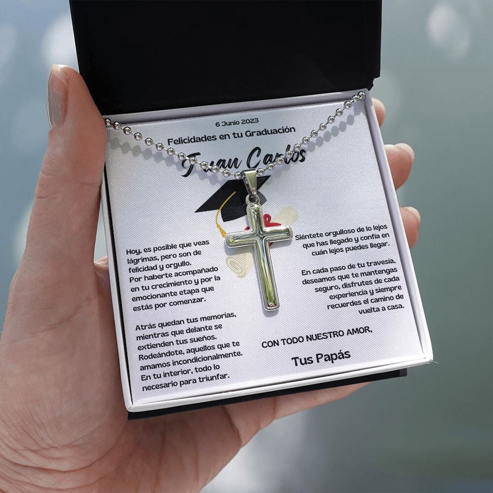 Regalo Inolvidable: Collar con Cruz para Celebrar la Graduación de Tu Hijo. - Personalizada. Jewelry/EngravedCross 