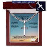 Regalo Inolvidable para un Hijo Valioso - Cadena Personalizada de Graduación Jewelry Caja de lujo de madera Mahogany con luz LED Polished Stainless Steel 