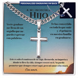 Regalo Inolvidable para un Hijo Valioso - Cadena Personalizada de Graduación Jewelry Caja Estándar Incluida Polished Stainless Steel 