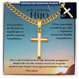 Regalo Inolvidable para un Hijo Valioso - Cadena Personalizada de Graduación Jewelry Caja Estándar Incluida 18K Yellow Gold Finish 