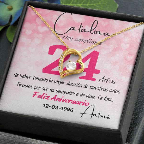 Regalo para Aniversario de Bodas - Collar para regalar a la mujer de tu vida - Collar Por Siempre Amor Jewelry 