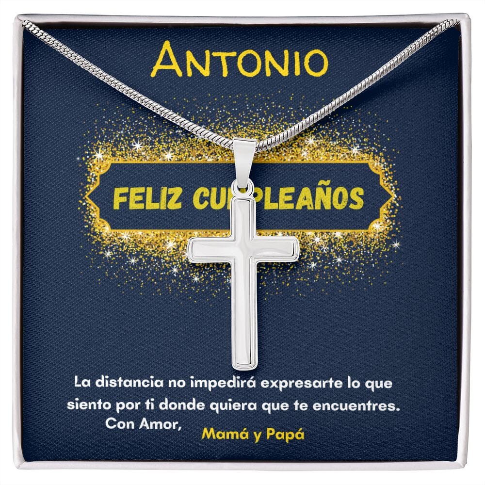 Regalo para celebrar el cumpleaños de tu Hijo - Nieto - Sobrino- ahijado - hermanoCollar con Cruz y tarjeta personalizada. Jewelry/EngravedCross Caja Estándar de Regalo 